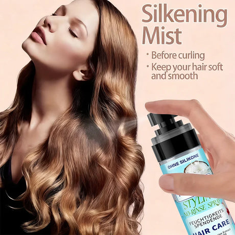 YUITIKUE No-Rinse Styling Hair Spray | With Coconut Oil & Hibiscus Extract | For Dry & Sparse Hair Moisturizing & Styling 100ml