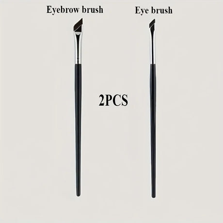 2pcs ultra-thin diagonal eyeliner brush set - fine diagonal eyeliner eyebrow brush, sickle ultra-thin diagonal flat angle,
