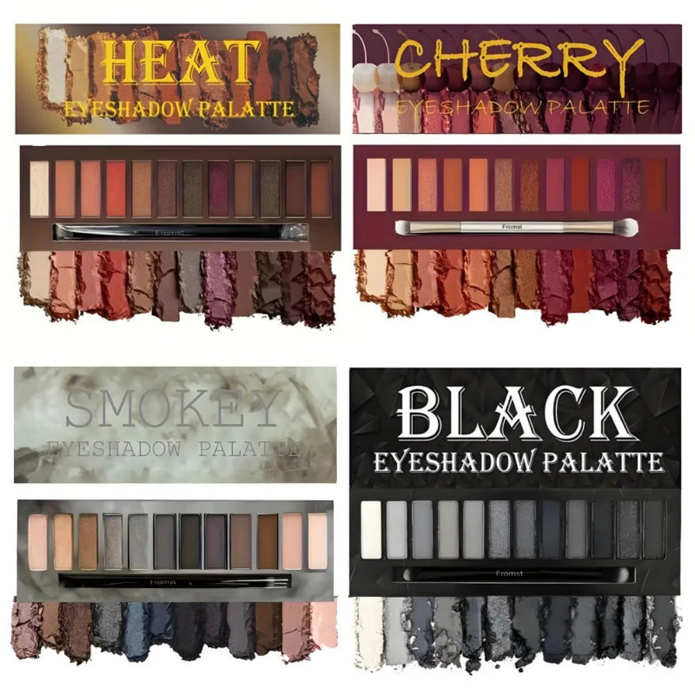 12 Color Matte Eyeshadow Plate Eye Makeup Waterproof Durable Sequins Metal Earth Color Natural Eye Shadow Makeup
