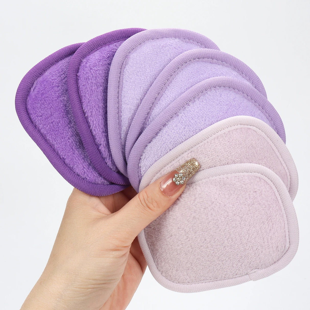 810 Makeup Remover Wipes Gradient 7Pcs, Machine Washable, Reusable Makeup Remover Tools for All Skin Types