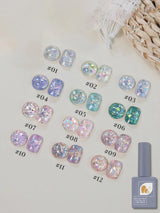 1-6PCS 12ML Human Fantasy Cat Eye Gel Nail Polish Ice Clear High-end Glass Bead Semi-permanent Gel Nail Polish Nail Art Supplies