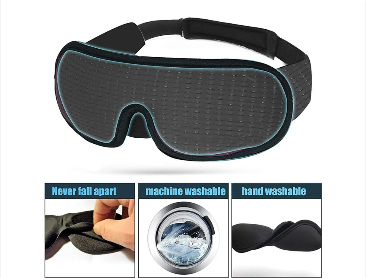 3D Contour Sleep Eye Mask Suitable for Side Sleepers -100% Blackout Soft and Stress Free - Suitable for Travel Napping Yoga