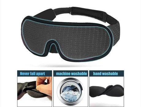 3D Contour Sleep Eye Mask Suitable for Side Sleepers -100% Blackout Soft and Stress Free - Suitable for Travel Napping Yoga