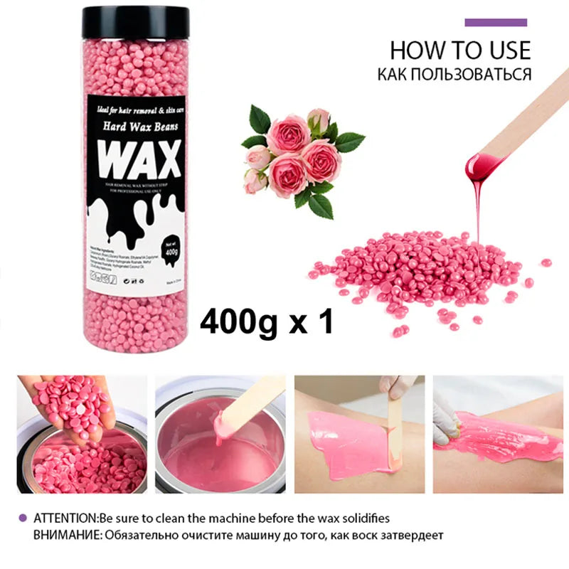 200g/400g Canning Hard Wax Beans For Men And Women Body Hair Removal Depilatory Wax For Wax Heater Kit For Wax Heater Machine