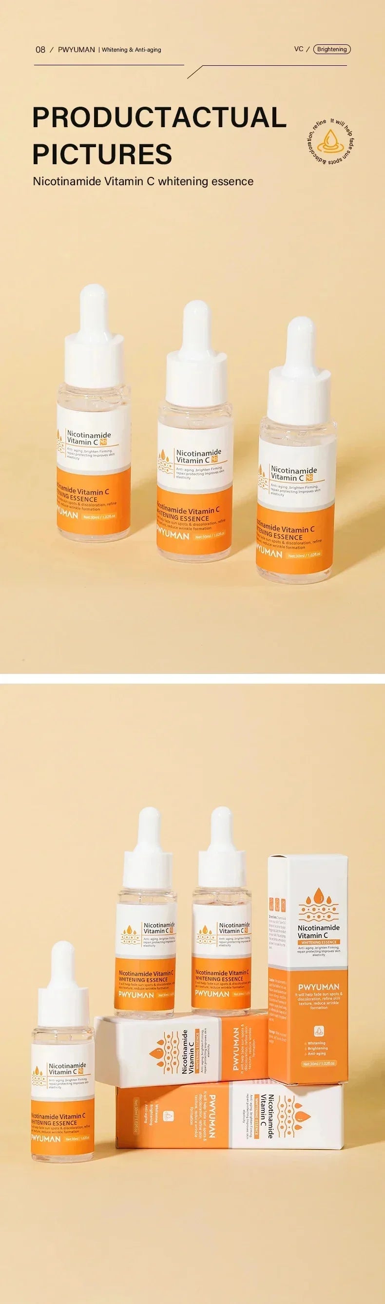 Dark Spots Remover Whitening Face Set Freckle Melanin Correcting Reduce Fine Lines Brighten Essence Korean Beauty Skin Care ﻿