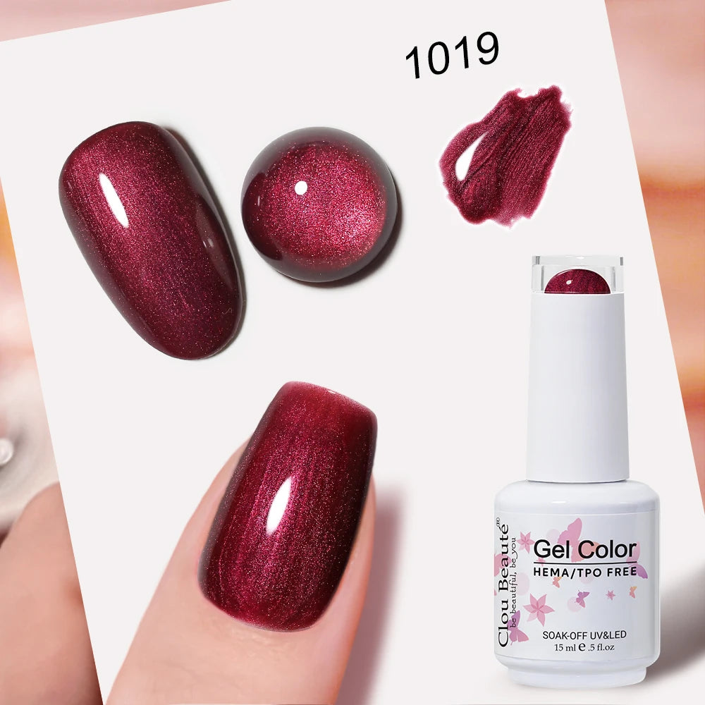 Clou Beaute Grey Color Nail Gel Polish Full Coverage Nail Polish Dark Red Gel Lacquer Varnish Vernis Semi Permanent Nail Art