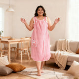 1pc, coral velvet women's bath skirt, wearable bath towel wrap women's absorbent Beach Spa gym bathrobe, slip skirt bath