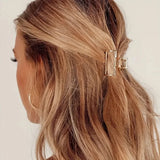 New Fashion Simple Hair Clip Mini Metal Hair Claw Non Slip Hollow Gold Geometric Barrettes Sweet Daily Hair Accessories