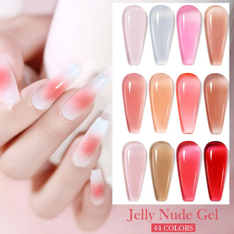Clou Beaute Translucent Jelly Nude Pink Nail Gel Polish 15ml Vernis Semi Permanent Gel Colorful Varnish Nail Art Manicure Gel