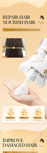 Rice Magical Keratin Hair Mask 5 Seconds Repair Damaged Frizzy Hairs Soft Smooth Shiny Moisturizing Nourish Hair Root Care