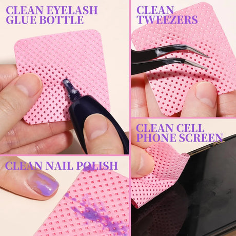 LINMANDA 200Pcs Lint Free Nail Cleaning Wipes Nail Cleaning Pads Gel Nail Cleaning Wipes Suitable for Home or Nail Salon Use