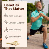 Glucosamine Chondroitin MSM Turmeric Capsules, Supports Hips, Knees, Joint, Bone, Cartilage Health & Mobility, Flexibility