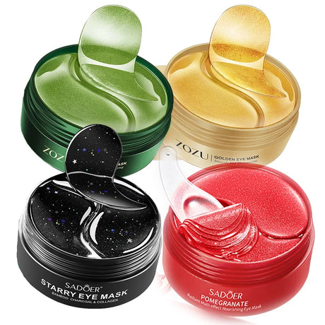 240pcs=120pairs Eye patches Hyaluron Acid & Gold & Seaweed & Black Pearl Hydrating Moisturizing Crystal Collagen Gel Eye Mask