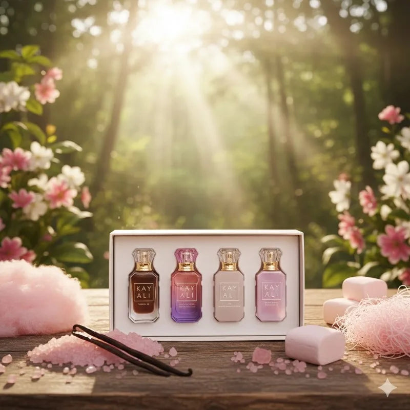 4*10ml KAYALI Unisex Perfume Set Long Lasting Fresh Mild Elegant Floral Fruity Musk Natural Fragrance Four Scents Vanilla Royale