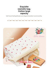 Kids' Pretend Makeup Toy Wooden Role‑play Dress‑up Vanity Gift Makeup Bag Set for Girls