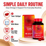 Omega-3 Krill Oil 350mg Softgels 130 Count, EPA DHA with Phospholipids & Astaxanthin, Daily Wellness Support for Men & Women