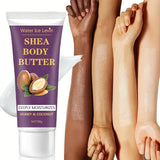 Shea Butter Body Cream, 24-Hour Moisturizing, Makes Skin Softer and More Elastic, Tightens Skin, Nourishing Body Massage, Suitable for Dry, Cracked, Light Beige Skin