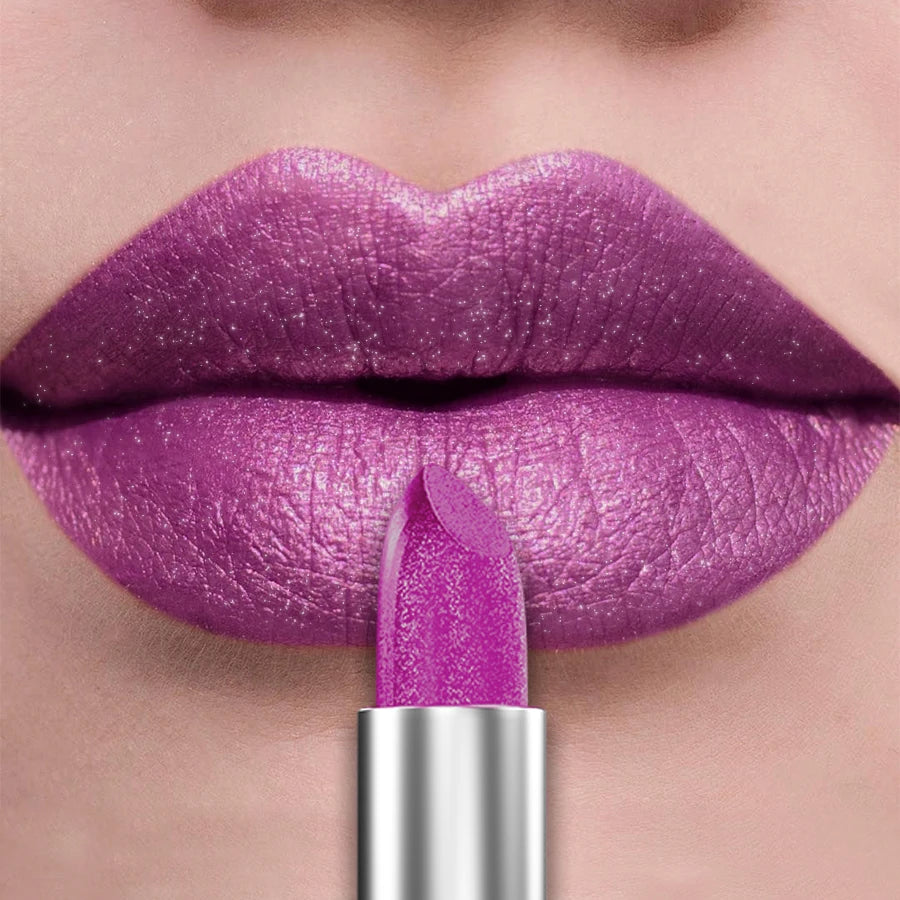 21Colors Bold & Intense Glitter Shiny Metallic Lipstick Pearlescent Lip Tint,Long Lasting Lip Senior Matte Lip Makeup Gifts for