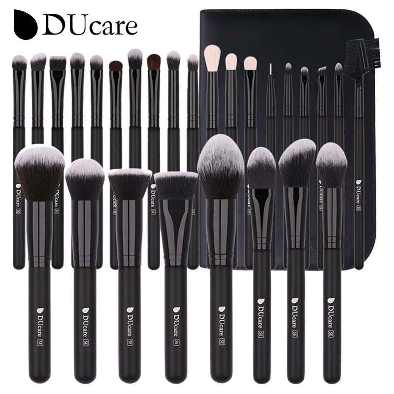 DUcare Black Makeup Brush Professional Makeup Eyeshadow Foundation Powder Soft Synthetic Hair Makeup Brushes Brochas Maquillaje