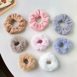7 Pcs/Set Women Hair Scrunchies Set Plush Solid Hair Band for Girls Ponytail Holder Rubber Bands Hair Ties Hair Accessories