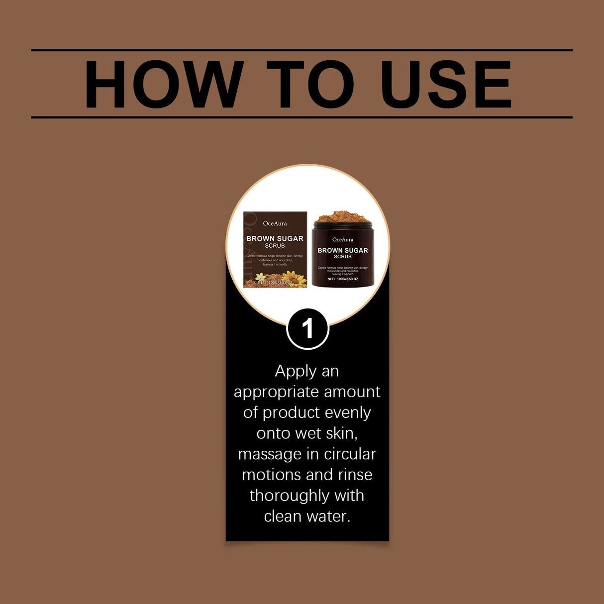 OceAura 100g Natural Brown Sugar Scrub 100g Exfoliating Body Nourishing Deep Clean Pore Shrinking Skin Refreshing