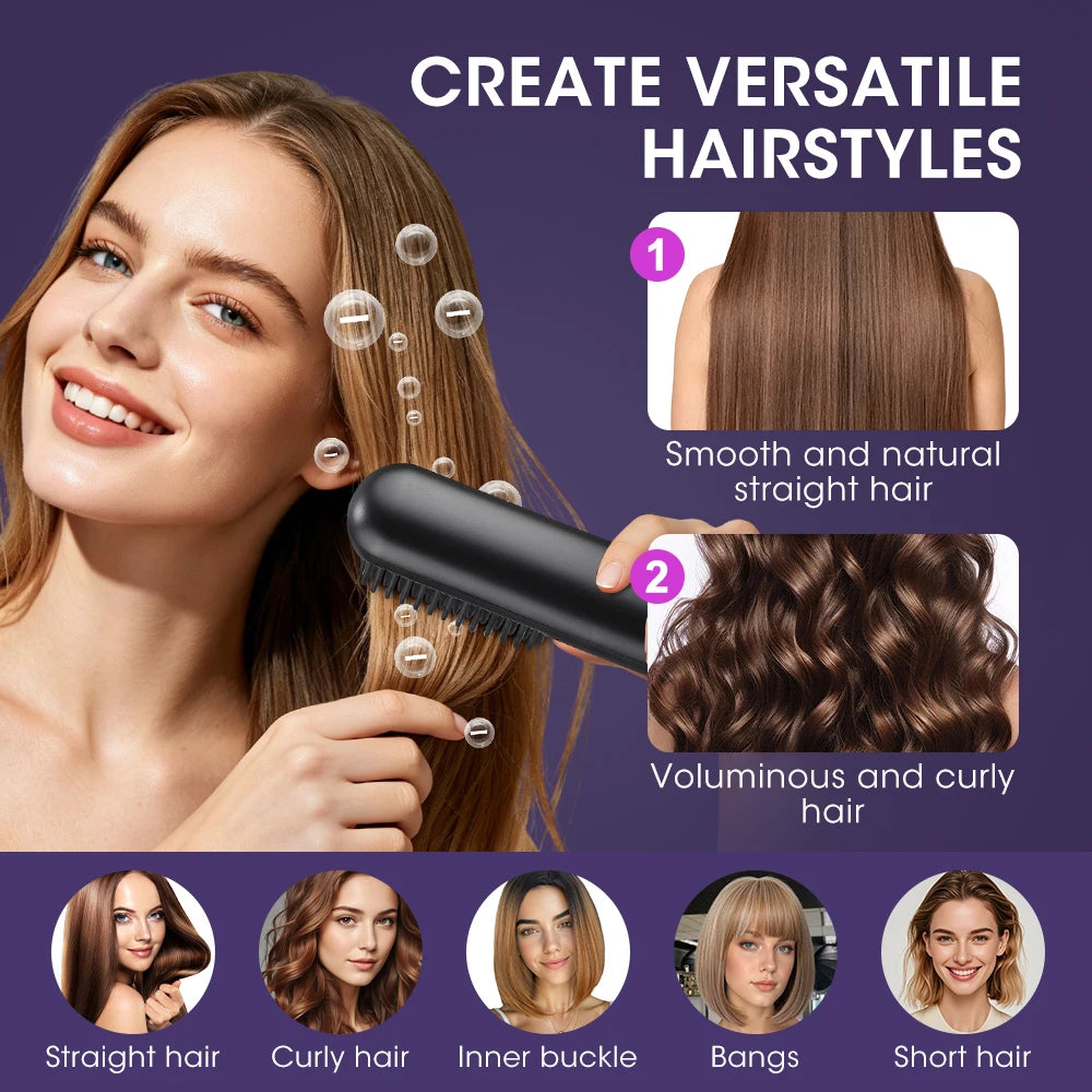 Wireless Electric Hot Comb Straight Hair Straightener Comb Straightening Brush Negative Ion Anti-Scalding Styling Tool