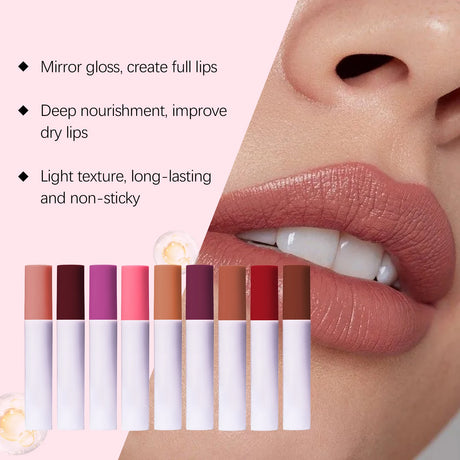 Lips Staining Mirror Lip Oil Gloss Long-Lasting Moisturizing Waterproof Non-stick Cup Makeup Lip Cosmetics Sexy Lips Plumper