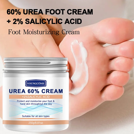YOUNGCOME 60% urea Cream+2%salicylic Acid Moisturizing Foot Care Cream Can Moisturize Your FOOT Improving Dryness and Roughness
