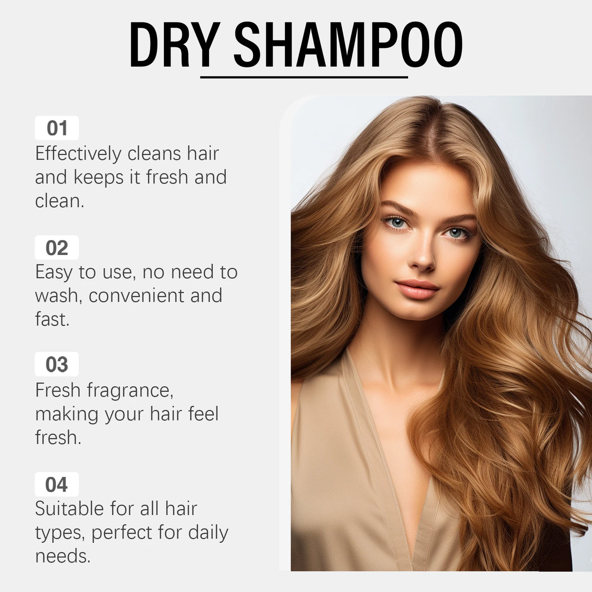 Vanilla Scented Dry Shampoo Spray Oil Absorbing Volumizing Hair Refresh Instant Clean No Water Needed Travel Size 100ml