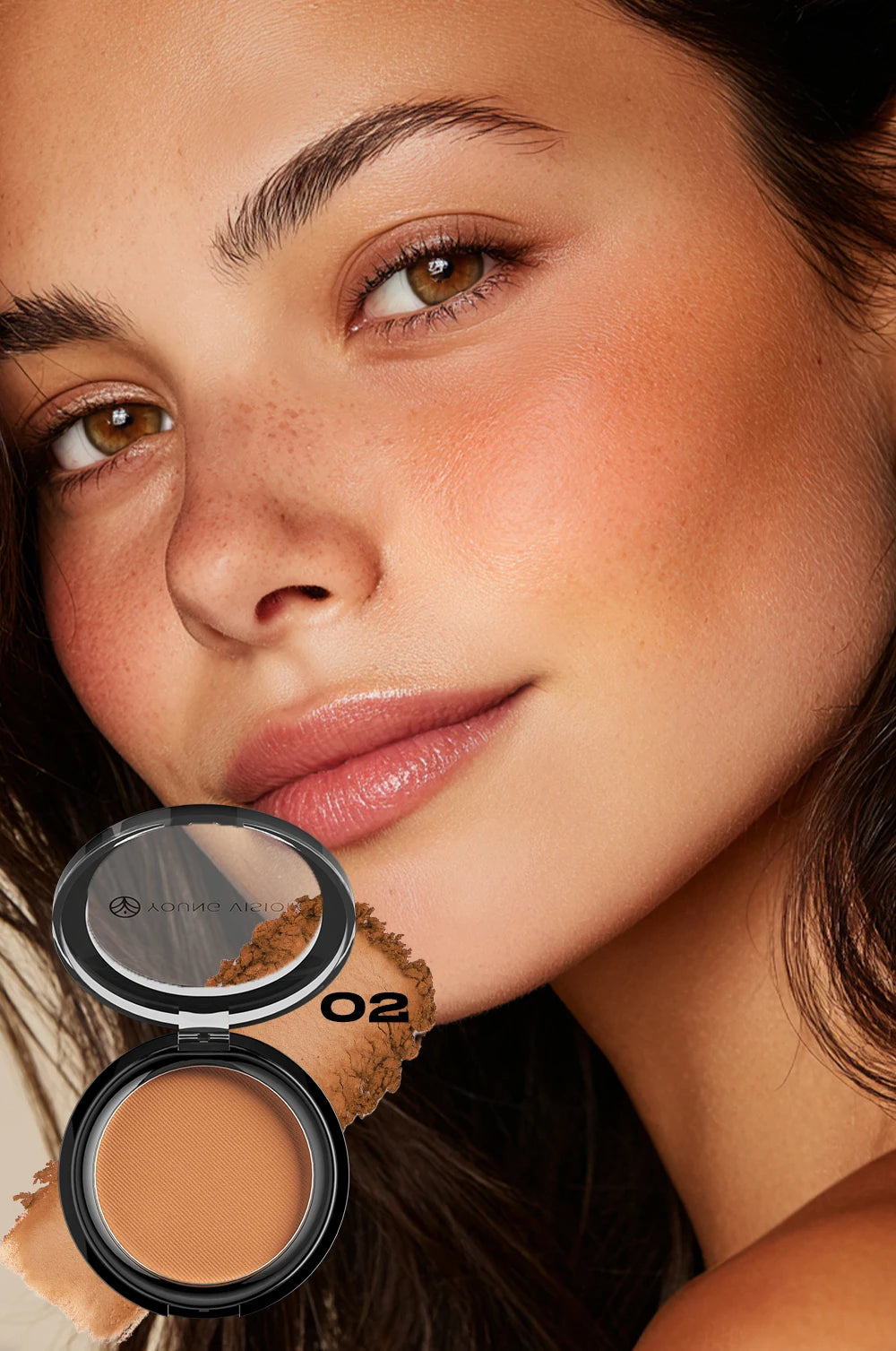Professional matte contour powder tray creates a 3D facial contour, with long-lasting bronzing powder for setting makeup