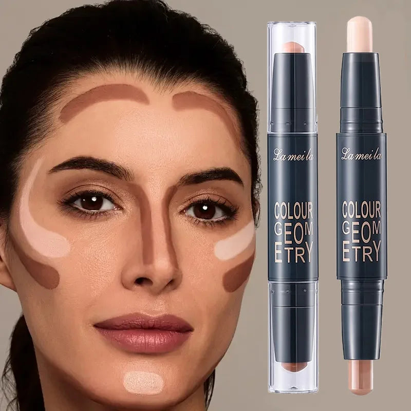 Dual-ended contour stick, facial foundation, concealer, long-lasting dark circles, correcting contour concealer, makeup