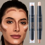 Dual-ended contour stick, facial foundation, concealer, long-lasting dark circles, correcting contour concealer, makeup