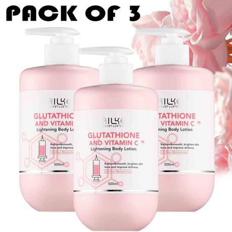 AILKE Glutathione & Vitamin C Kit, With Whitening Lotion, Moisturizing Cream, Lightening Soap, Spa Oil, Glowing Body Cream