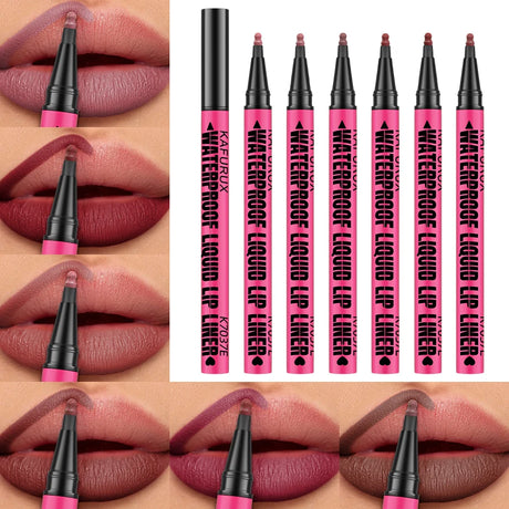 Lip Liner Waterproof, Sweatproof, Matte Multi-color Correcting Liquid Lipstick Pen Sexy Red Brown Lip Makeup for Women Gifts