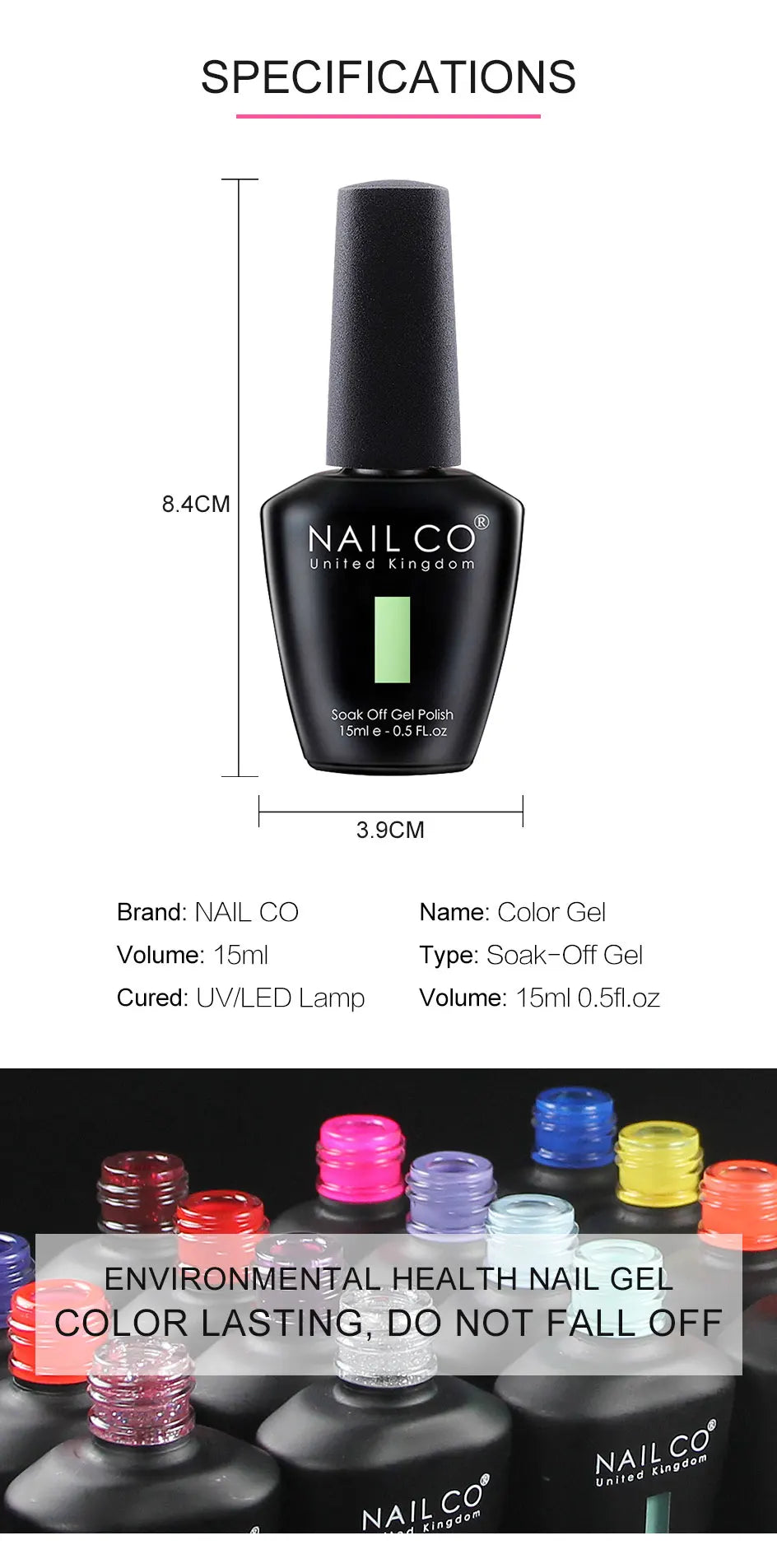 NAILCO 15ml HEMA FREE TPO FREE Top Base Coat Nail Gel Polish Supplies Vernis Semi Permanent Nail Art Manicure Gel Ongle UV Nails