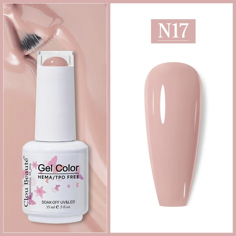 Clou Beaute Gel Nail Polish Neon Brown Royal Blue Red Green Pastal Nude Nail Art Varnishes Gel Lacquer HEMA/TPO FREE UV Gel Nail