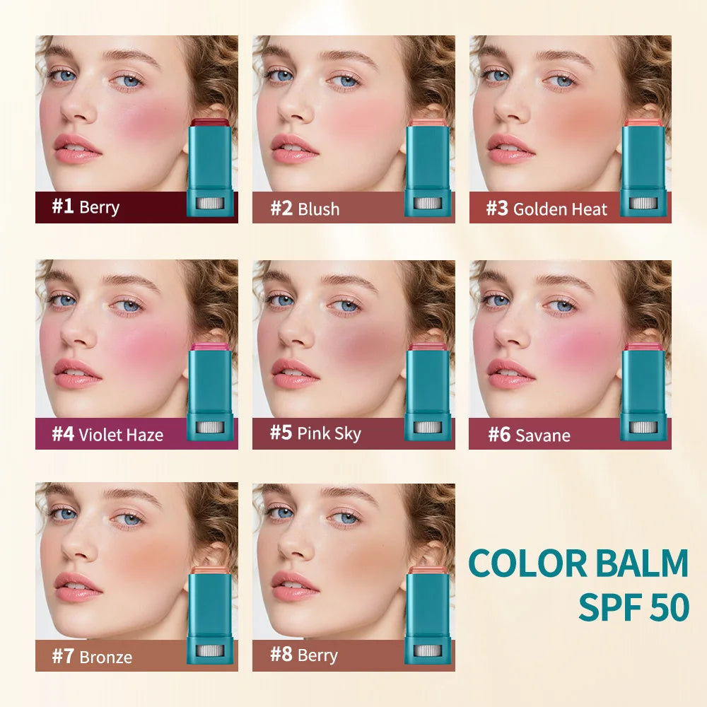 Lip & Cheek Color Balm SPF 50 Mineral Broad Spectrum Sun Protection Water Sweat Resistant Hydrating Long Lasting Buildable Blush