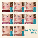 Lip & Cheek Color Balm SPF 50 Mineral Broad Spectrum Sun Protection Water Sweat Resistant Hydrating Long Lasting Buildable Blush