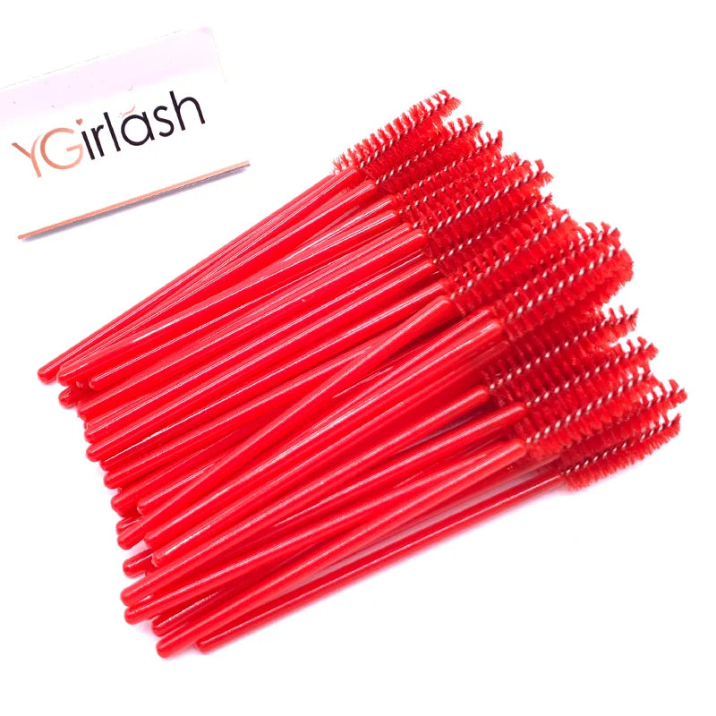YGirlash 50Pcs Lash Swans Crystal Eyelash Applicator Disposable Diamond Handle Nylon Mascara Wands Brush Cosmetic Tools