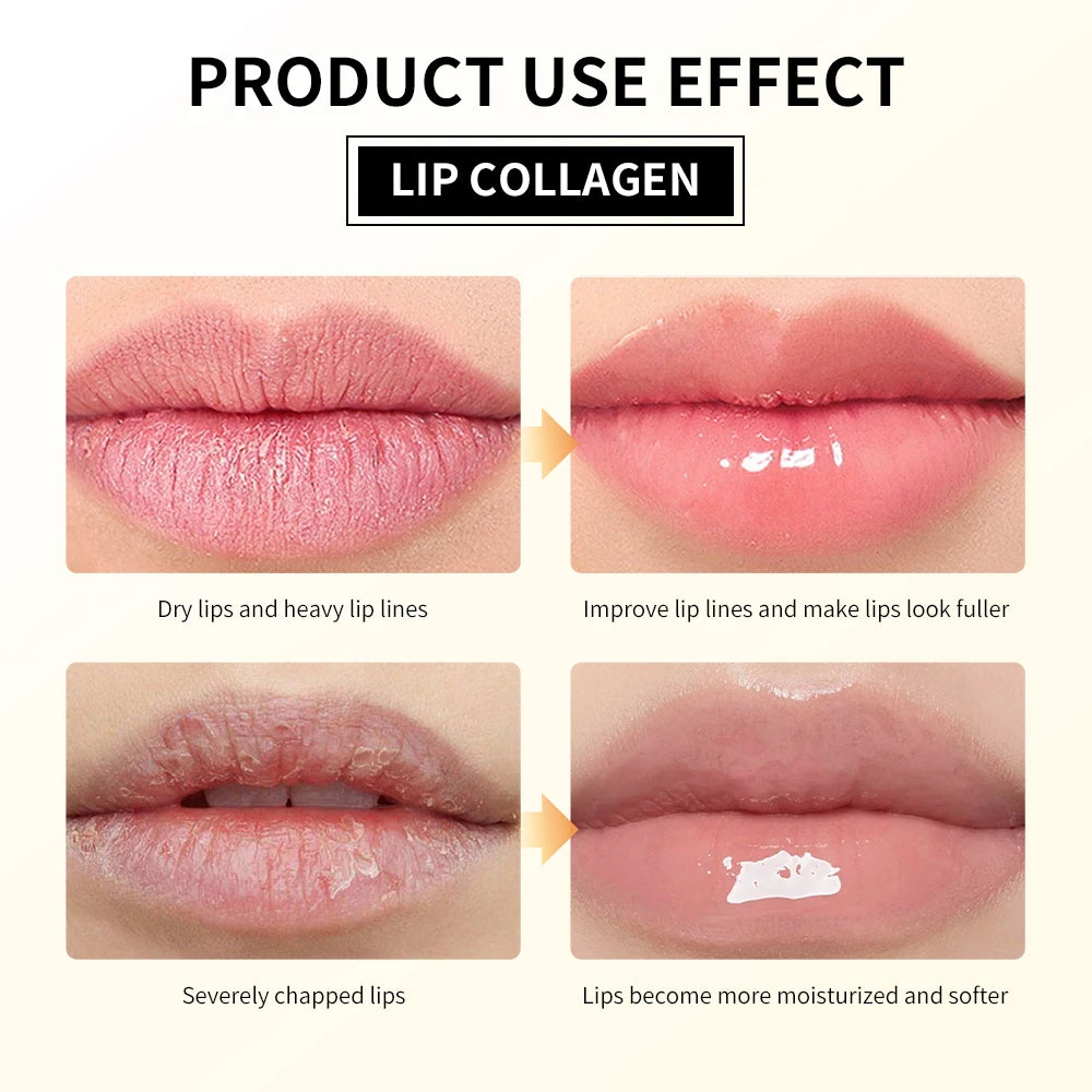 Collagen Lip Balm & Sleep Mask Deep Moisturizing Hydrating Smooth Lip Fine Lines Gentle Exfoliating Dry Dead Skin Daily Lip Care