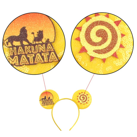 Newest Festival Party Cosplay Mouse Ears Headband 3.3" Ears Glitter Hairband Without Bow For Boys DIY Cartoon Hair Accessories