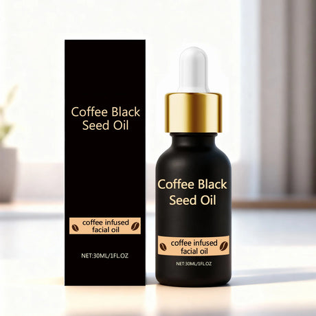 Black Seed Oil Face Serum Moisturizing & Brightening Serum with Coffee Extract Nourishes Softens Skin Daily Glowing Skin Care