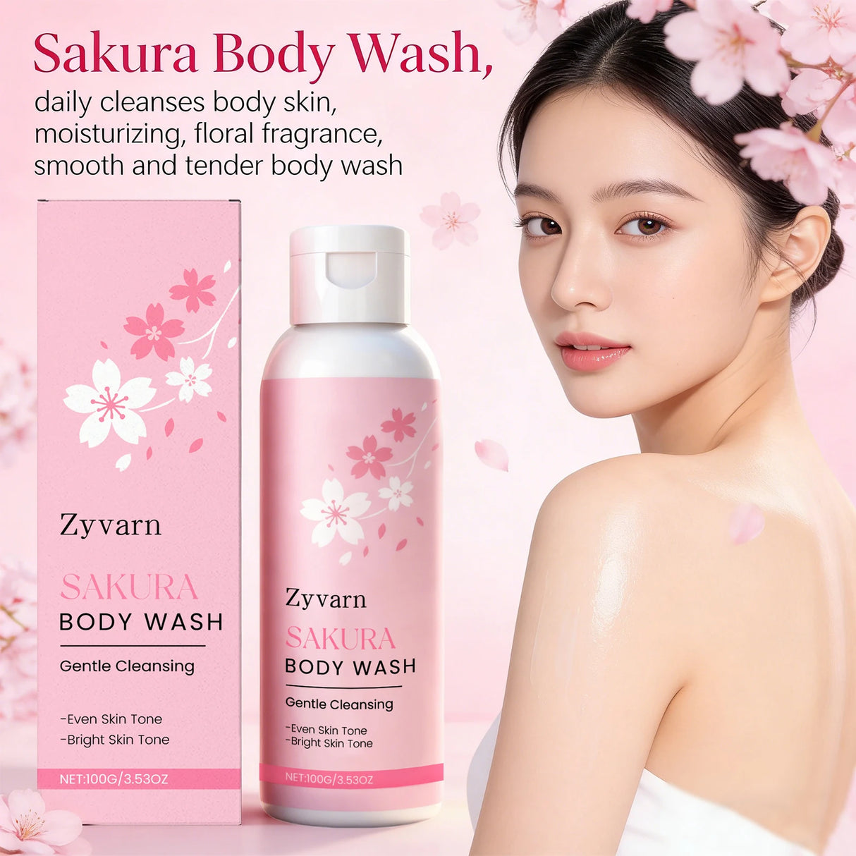 Sakura Body Wash Body Odor Control Deep Cleansing Skin Long Lasting Fragrance Moisturizing Smooth Even Skin Tone Bath Product