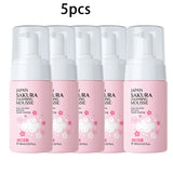 LAlKOU Japan Sakura Cleansing Mousse Facial Cleanser  Shrink Pores Deep Clean Oil Control Moisturizing Skin Care 100ml
