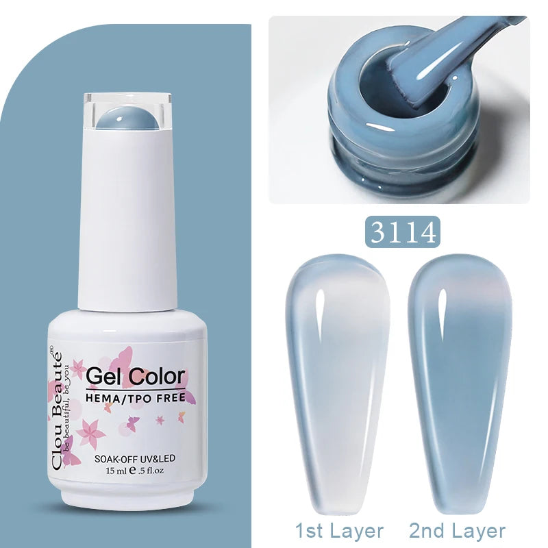 Clou Beaute Jelly Color UV Gel Manicure Summer Pink Nude Gel Nail Rainbow Nail Supplies For Professionals Semi-permanent Varnish