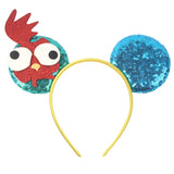 Newest Festival Party Cosplay Mouse Ears Headband 3.3" Ears Glitter Hairband Without Bow For Boys DIY Cartoon Hair Accessories