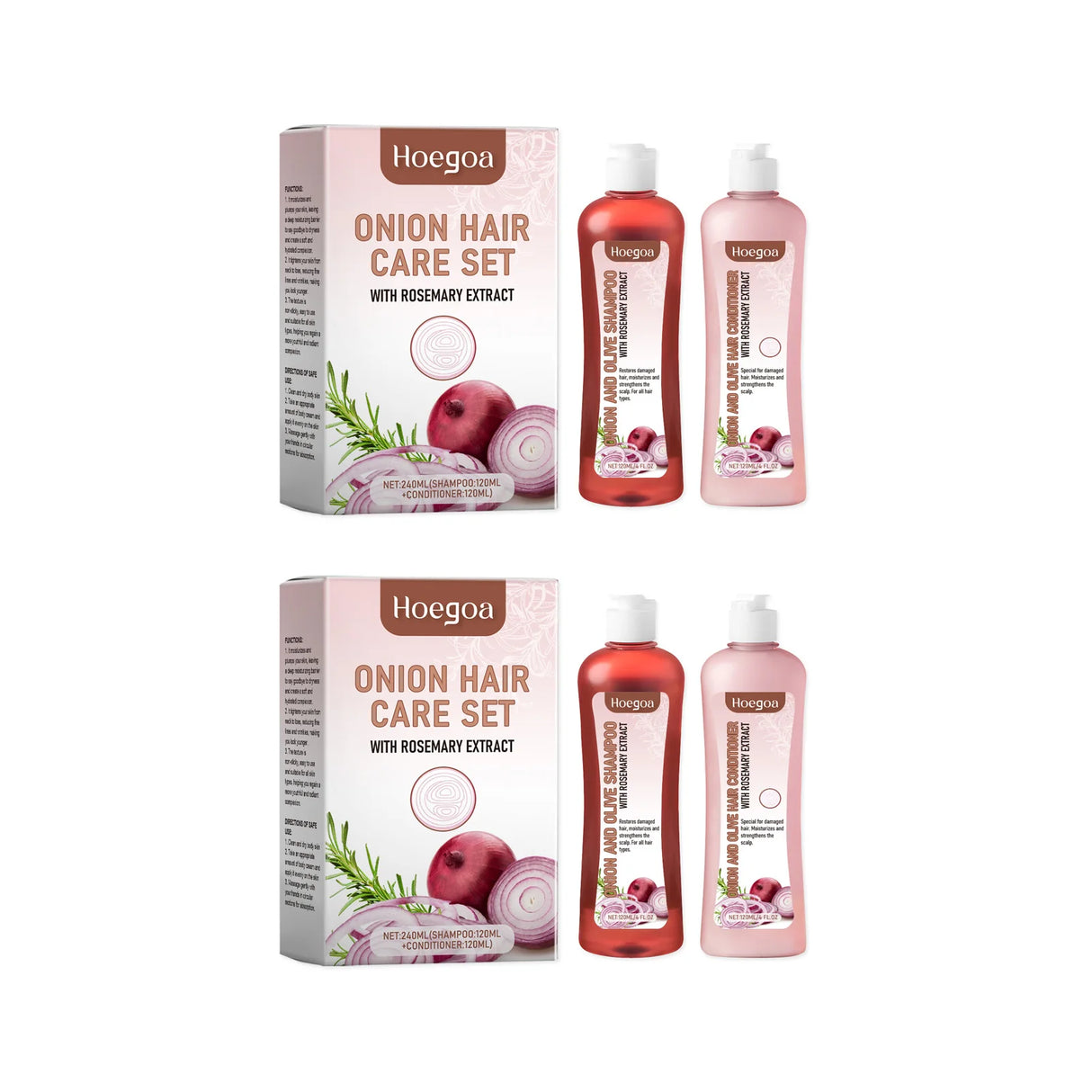 Onion Hair Care Set Rosemary Onion Shampoo Conditioner Set Strengthening Hair Improve Rough Frizz Smooth Shiny Deep Moisturizing Scalp Care Set