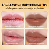 QIBEST Honey Lipstick Nourishing Lip Balm Moisturizing Tinted Lip Plumping Balm Smooth Enhancing Natural Color Lip Care Makeup