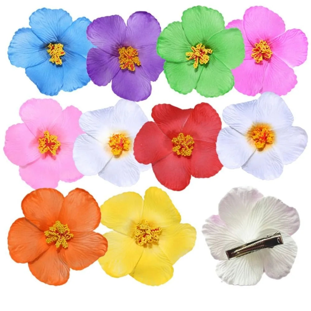 Headwear Hawaiian Flower Hair Clips Side Bangs Clip Hair Accessories Artificial Flower Clips Suitable Vacation Beach Parties