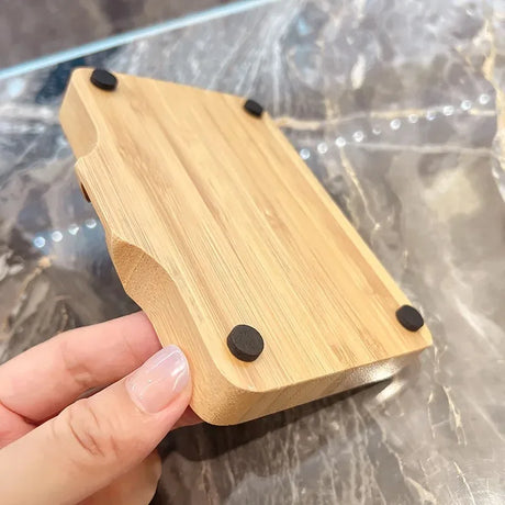 1PCS 13×10×1.8cm Bamboo Wood Self Draining Soaps Dish Holder Bar Soap Saver Tray For Bathtubs Showers Sink Hotel Home Countertop